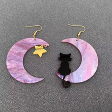 Load image into Gallery viewer, Cat Moon Earrings