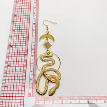 Load image into Gallery viewer, Star Moon Snake Earrings