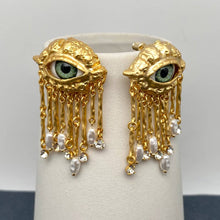 Load image into Gallery viewer, Evil Eye Tassel Earrings