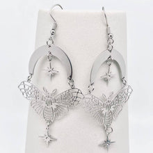 Load image into Gallery viewer, Silver Moth Earrings